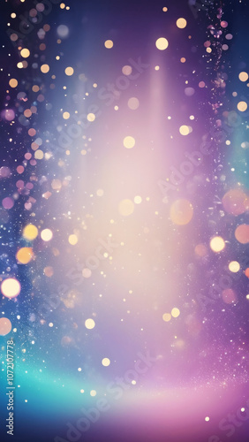 Phone wallpaper, Light shining through purple fog, shiny particles and light contrast on bokeh background