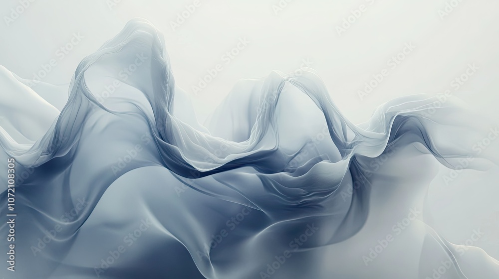 Obraz premium Soft Gray Abstract Background with Fluid Forms