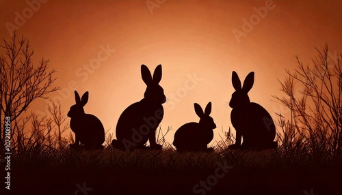 Lapins au crépuscule photo