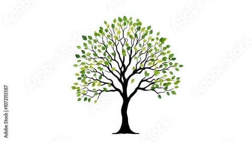 Minimalist Tree Outline Representing Deforestation and Climate Impact
