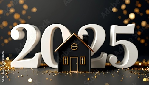 2025 with house model new year real estate businesshome concept