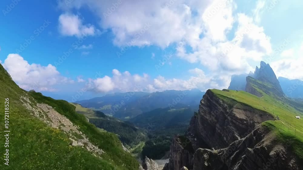A view from Seceda - Odle - Val Gardena - Ortisei - Italy A view from Seceda - Odle - Val Gardena - Ortisei - Italy