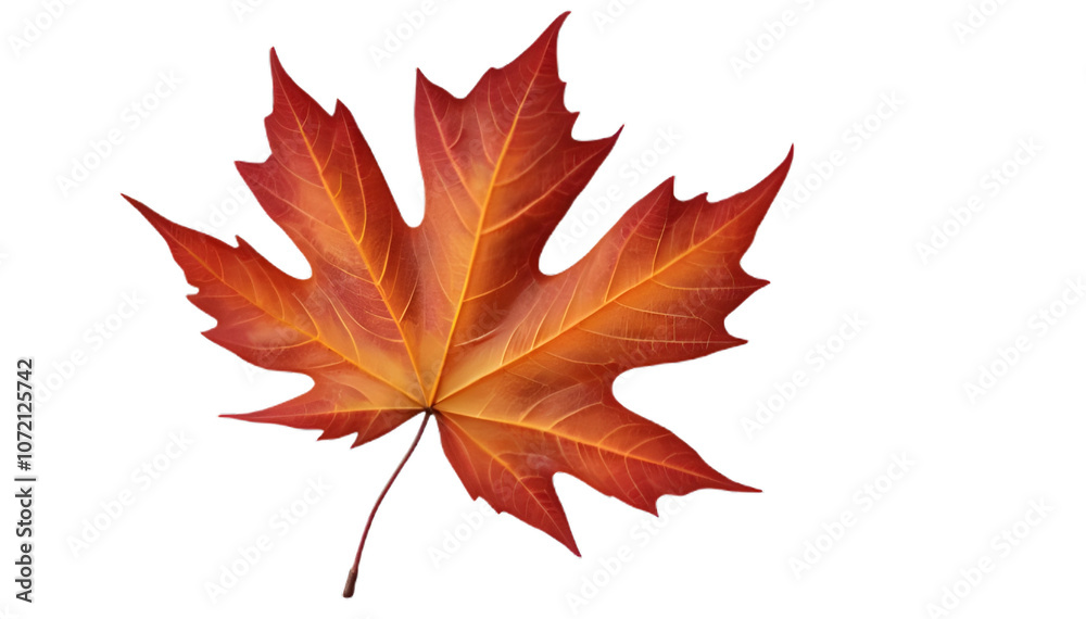Vibrant Autumn Maple Leaf in Red and Orange Vibrant Autumn Maple Leaf in Red and Orange