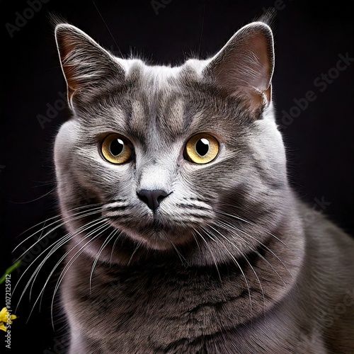 British shorthair or grey cat photo