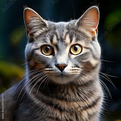 British shorthair or grey cat photo