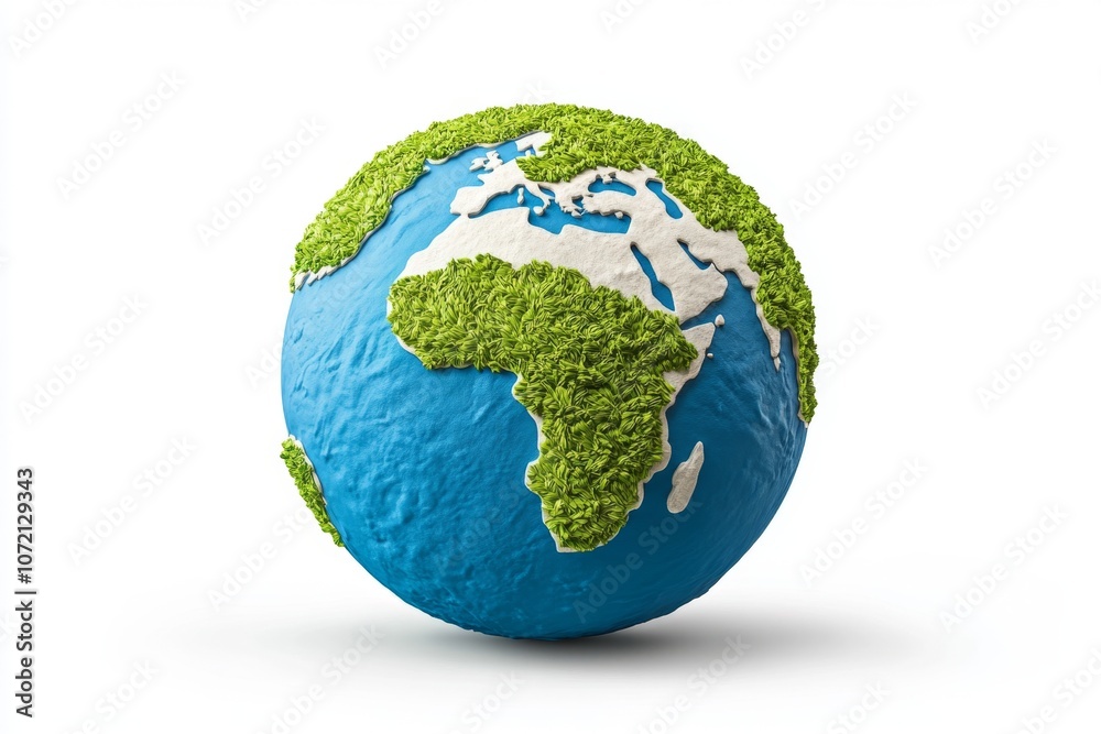 A watercolor globe with blue oceans and green continents, giving a gentle, artistic representation of the planet A watercolor globe with blue oceans and green continents, giving a gentle, artistic representation of the planet