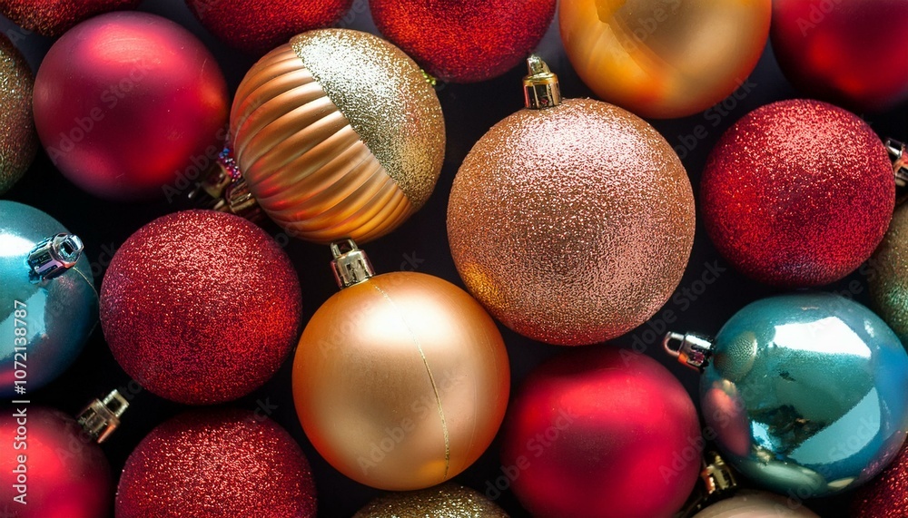 Fototapeta premium Background of beautiful christmas balls. New Year or Christmas background.