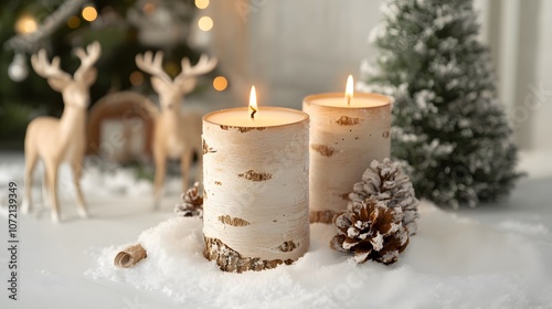 christmas candle and decorations