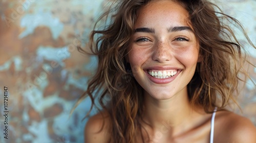 Beautiful Woman Smiling Portrait Outdoor