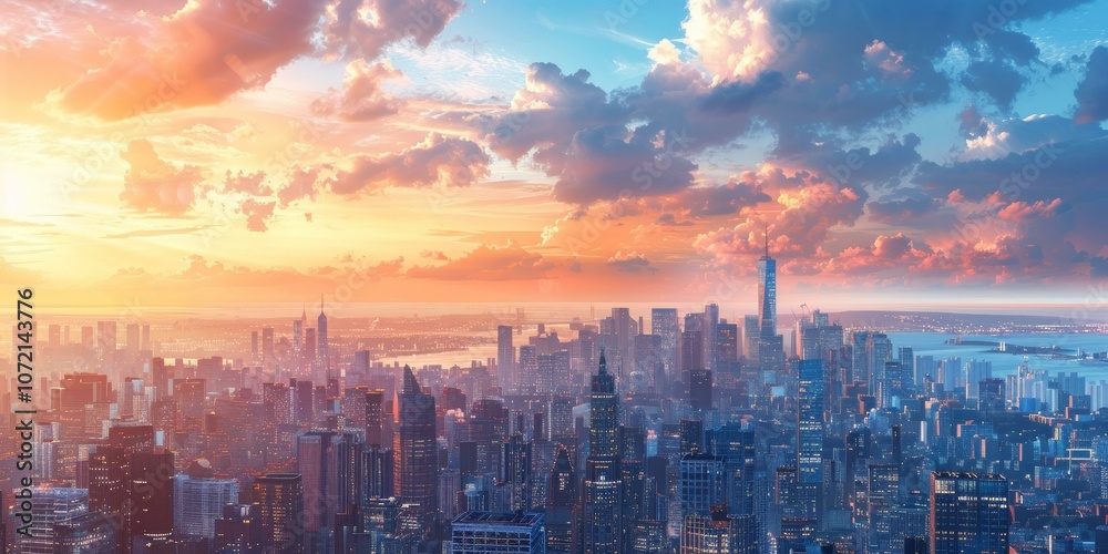 Fototapeta premium New York City Skyline at Sunset