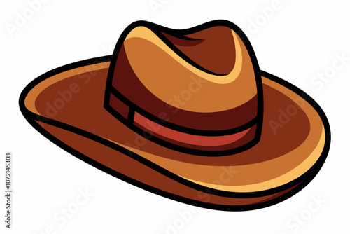 cowboy hat on white background vector art illustration