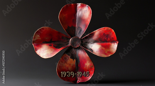 poppy cross with the dates 1939-1945 photo