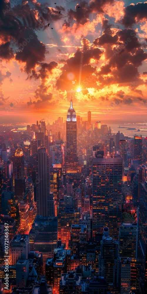 Fototapeta premium New York City Skyline at Sunset