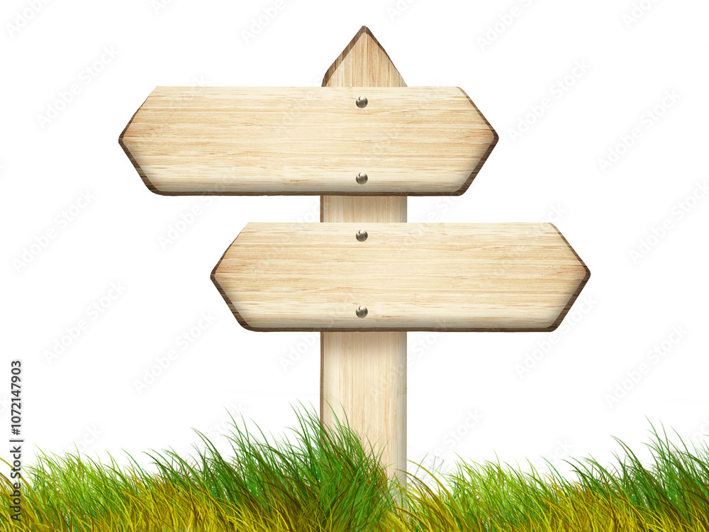 Wooden sign made of light brown wood, highlighted on a white background Wooden sign made of light brown wood, highlighted on a white background