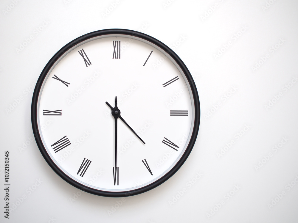 Clock Showing 16.30/04.30 with Roman Numerals – Simple Round Clock for Concepts of Time Management and Scheduling. Clock Showing 16.30/04.30 with Roman Numerals – Simple Round Clock for Concepts of Time Management and Scheduling.