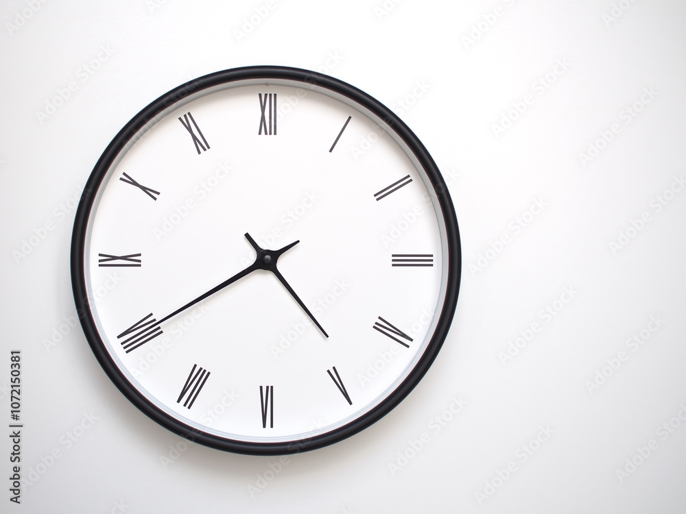 Clock Showing 16.40/04.40 with Roman Numerals – Simple Round Clock for Concepts of Time Management and Scheduling. Clock Showing 16.40/04.40 with Roman Numerals – Simple Round Clock for Concepts of Time Management and Scheduling.
