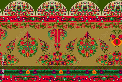 Obraz na płótnie seamless beautiful wallpaper cards border design floral leaf vintage ornament Victorian geometric ethnic print paisley pattern w salonie