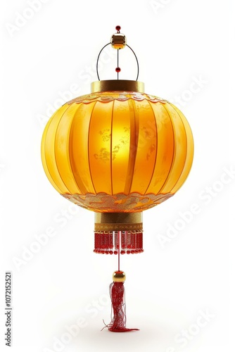 Red and yellow Chinese lantern with patterns