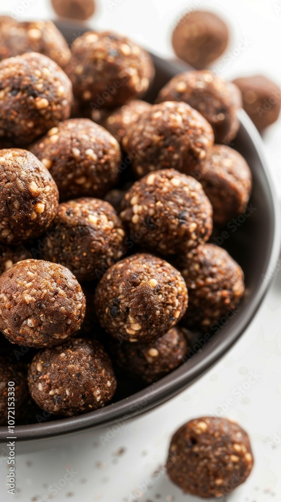 Homemade no-bake protein balls with nuts and seeds Homemade no-bake protein balls with nuts and seeds