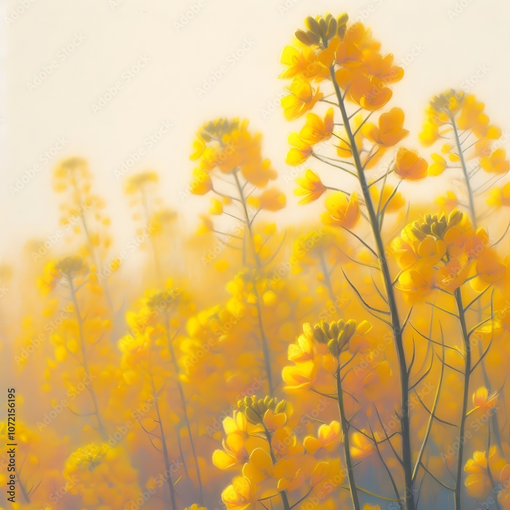 Fototapeta premium 유채꽃, 파스텔화 (Rapeseed, pastel painting)