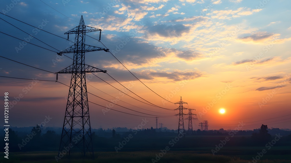 Power Lines at Sunset Power Lines at Sunset