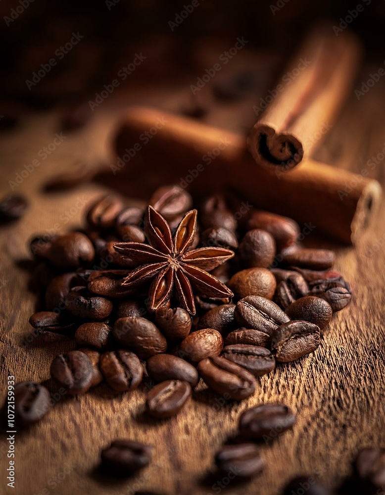 Adorno navideño, realizado con granos de café arabica tostados, Conceto Navidad