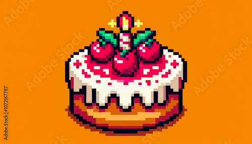 Christmas themed 8bit pixel art illustration