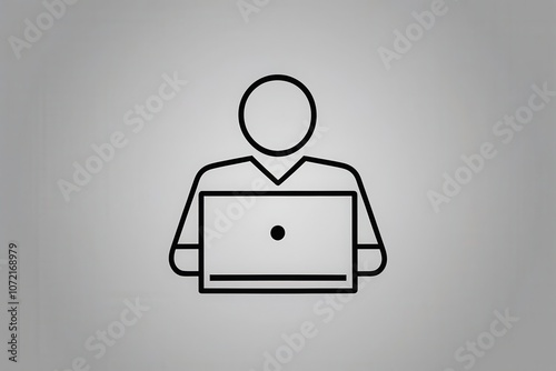 Person Using Laptop, Illustration 