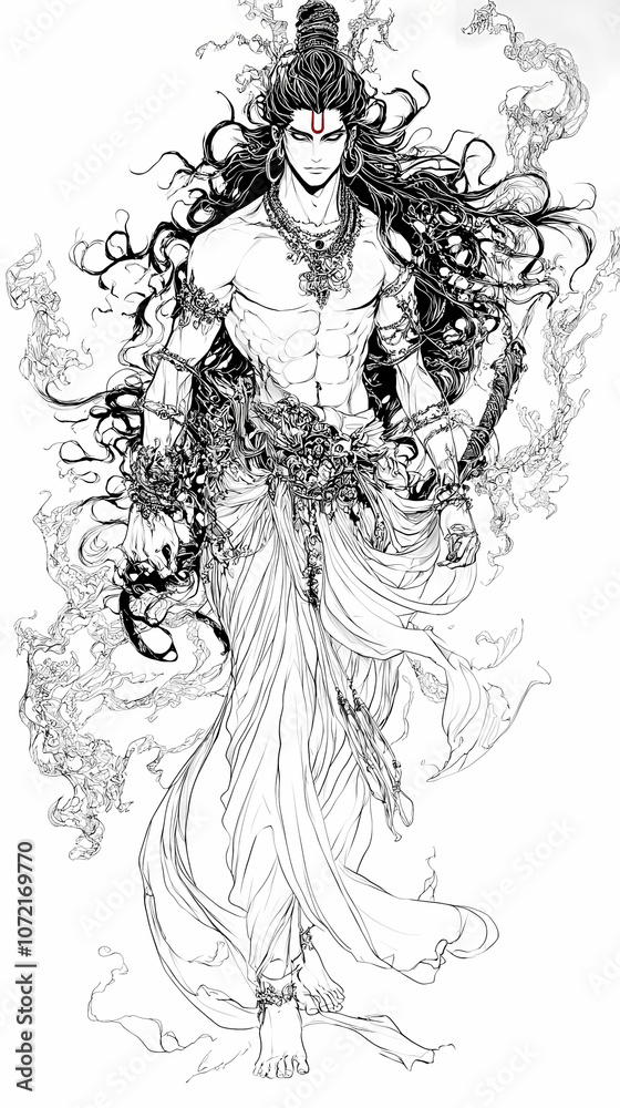 Fototapeta premium Anime Manga Ancient Hybrid God: Half Human, Half Creature