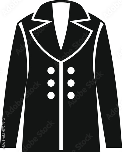 Stylish black pea coat featuring buttons and wide lapels, perfect for showcasing classic outerwear fashion