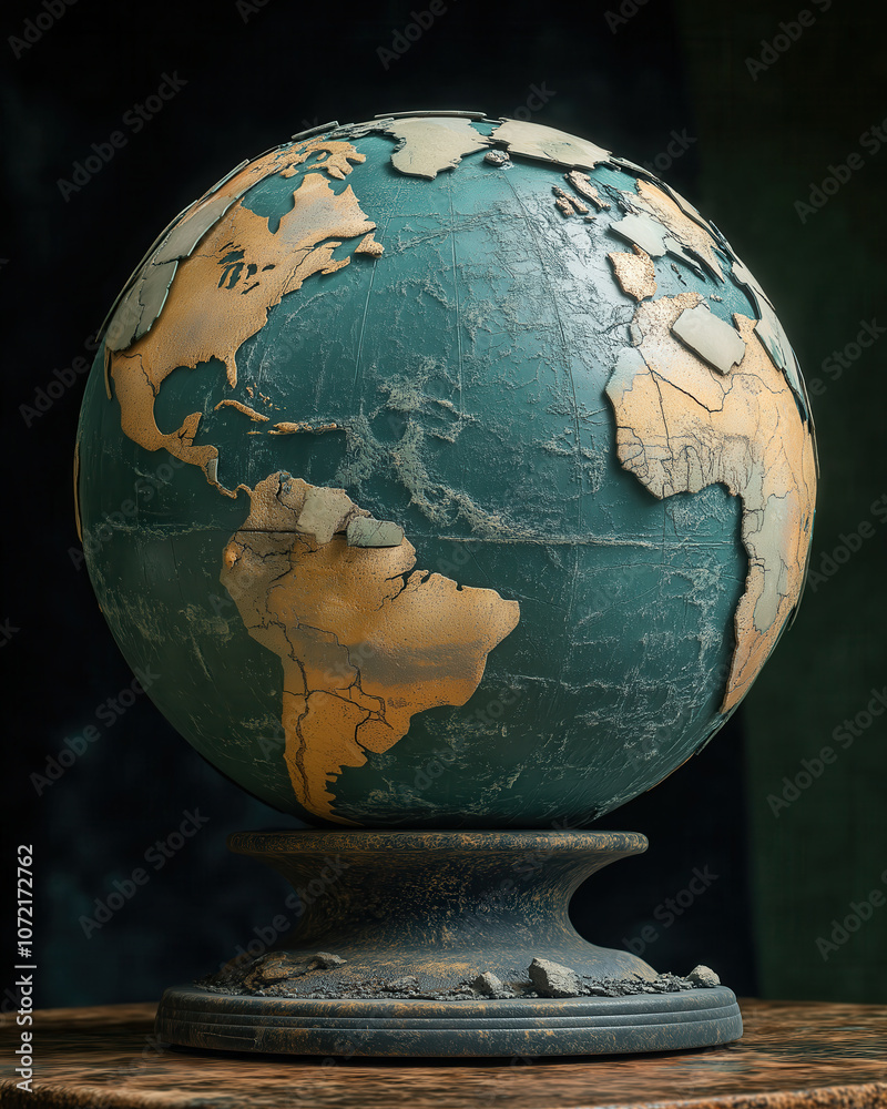 3D globe on a blurred background. 3D globe on a blurred background.