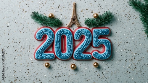 Celebrate the New Year 2025 with Festive Decorations and Delicious Treats in Paris photo