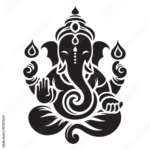 Lord Ganesha on a white background