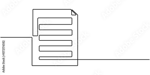 One continuous line vector drawing of a folder. Outline documents background icon. Saving securities vector icon. Vector illustration, A single line drawing of a file or document. Continuous line page