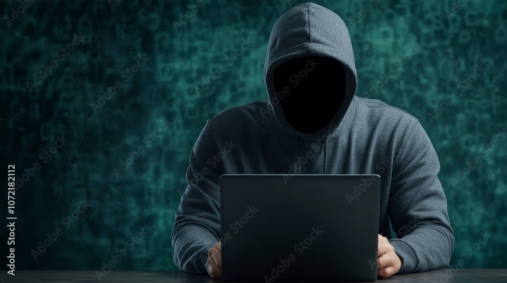 Person in a hoodie engrossed in work on laptop at table, focused on their tasks with determination and concentration.