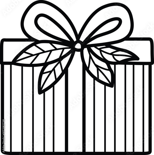 Present Box Vector Icon Design: A dynamic present box icon with bold, festive elements and artful detailing.