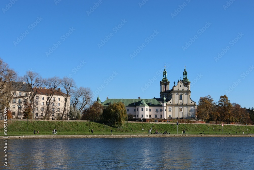Fototapeta premium Saint Michael the Archangel and Saint Stanislaus the Bishop and Martyr Basilica, also known as Skałka, which means 