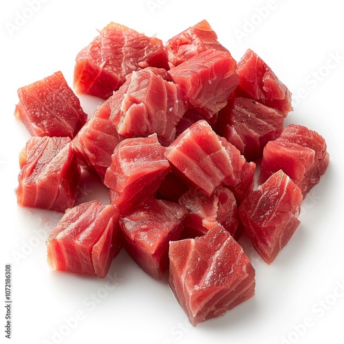 diced raw tuna photo