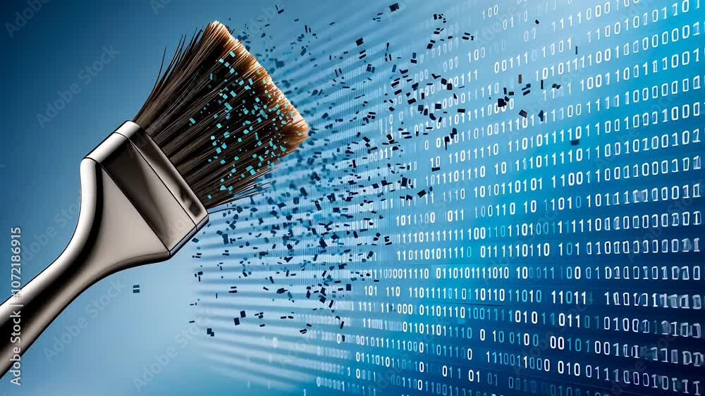 Concept of Data Cleaning Represented by Digital Brush

