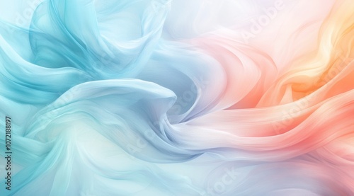 soft aqua swirls background, pastel colors, delicate 