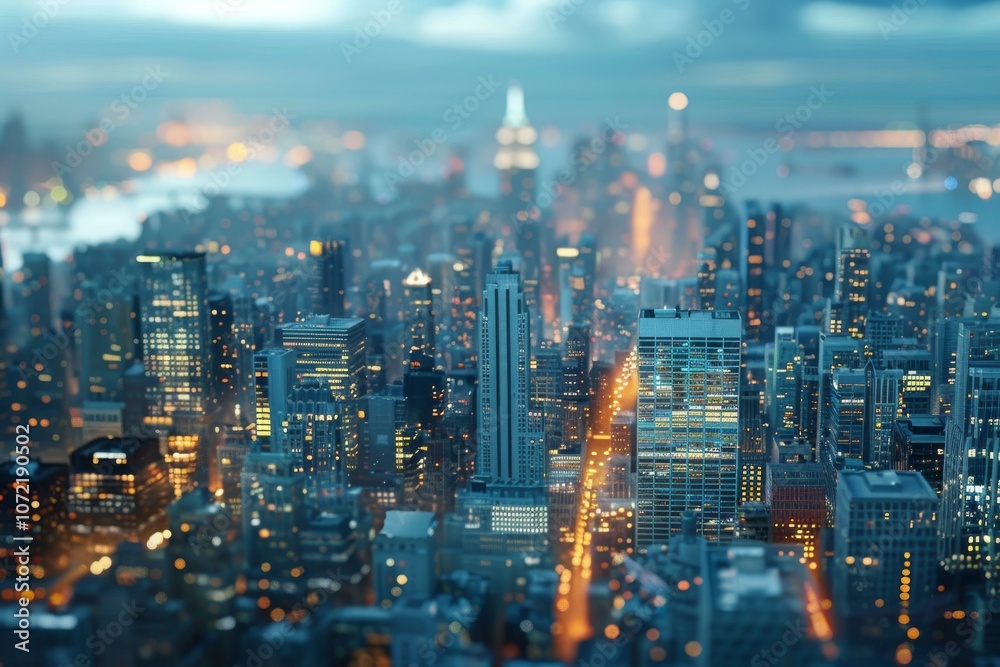 custom made wallpaper toronto digitalNight Cityscape of Skyscrapers