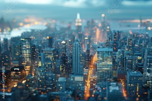 Wallpaper Mural Night Cityscape of Skyscrapers Torontodigital.ca