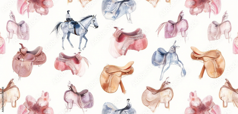 Watercolor ballet shoes with pastel tones in a delicate artistic pattern Watercolor ballet shoes with pastel tones in a delicate artistic pattern