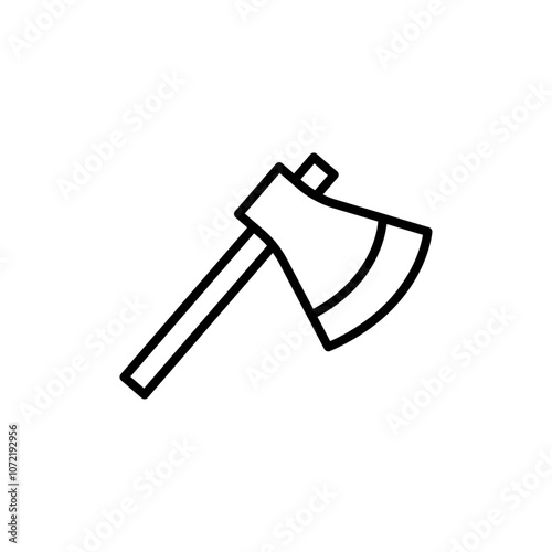 Axe icon black and white vector outline sign