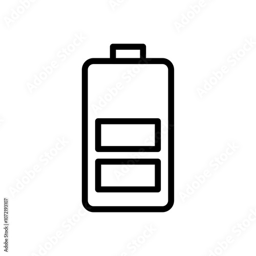 Battery icon black and white vector outline sign