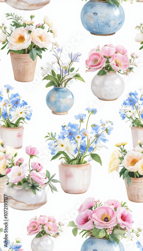 Wallpaper Mural Potted flowers in a variety of colorful and vibrant arrangements Torontodigital.ca