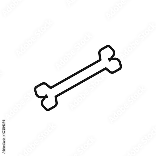 Bone icon black and white vector outline sign