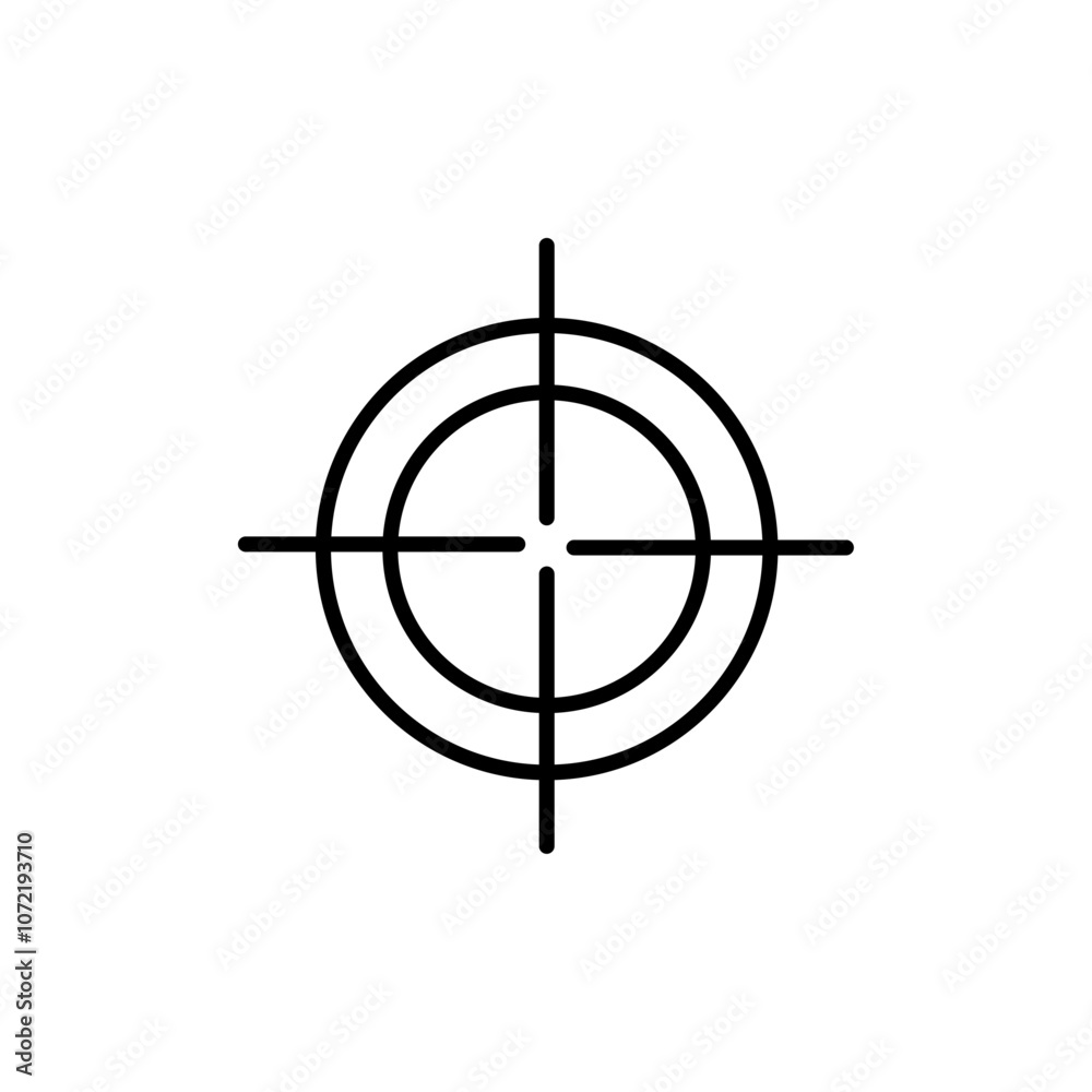 Bulls eye icon black and white vector outline sign