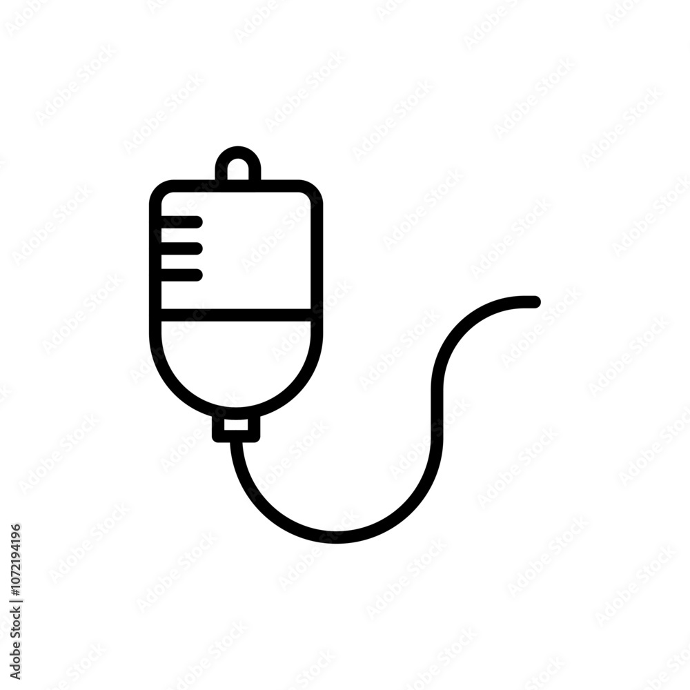Chemotherapy icon black and white vector outline sign Chemotherapy icon black and white vector outline sign