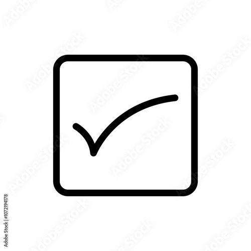 Checkmark icon black and white vector outline sign